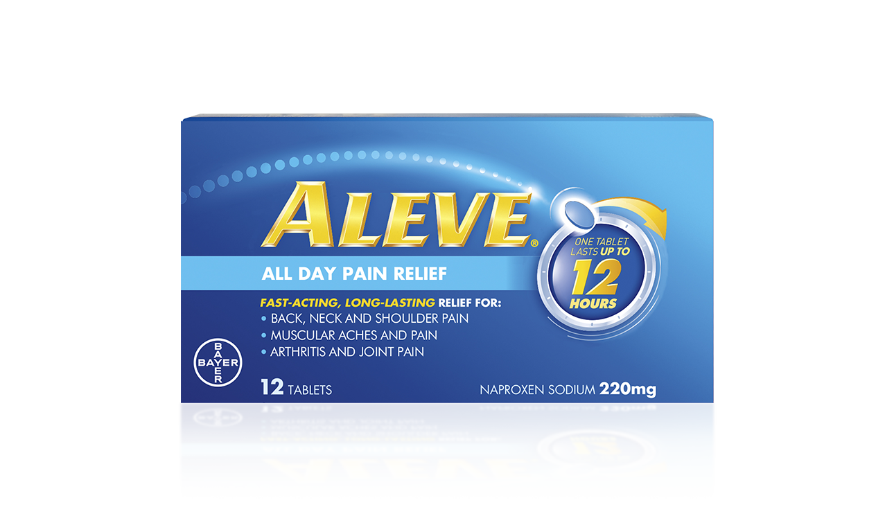 Pain Relief The Power of Aleve (naproxen sodium) in a Tablet Aleve®